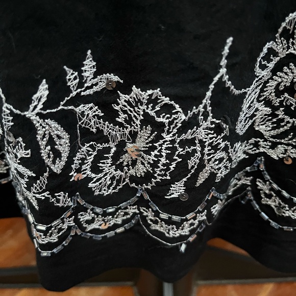 Black Skirt with Silver Embroidery - Picture 4 of 5